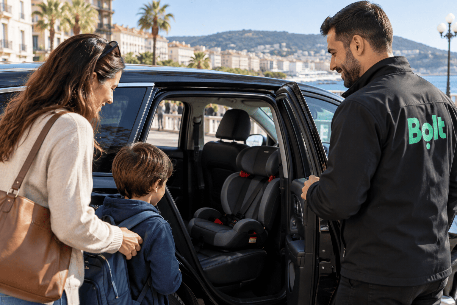 France : Bolt lance des VTC avec rehausseur pour enfants à Nice